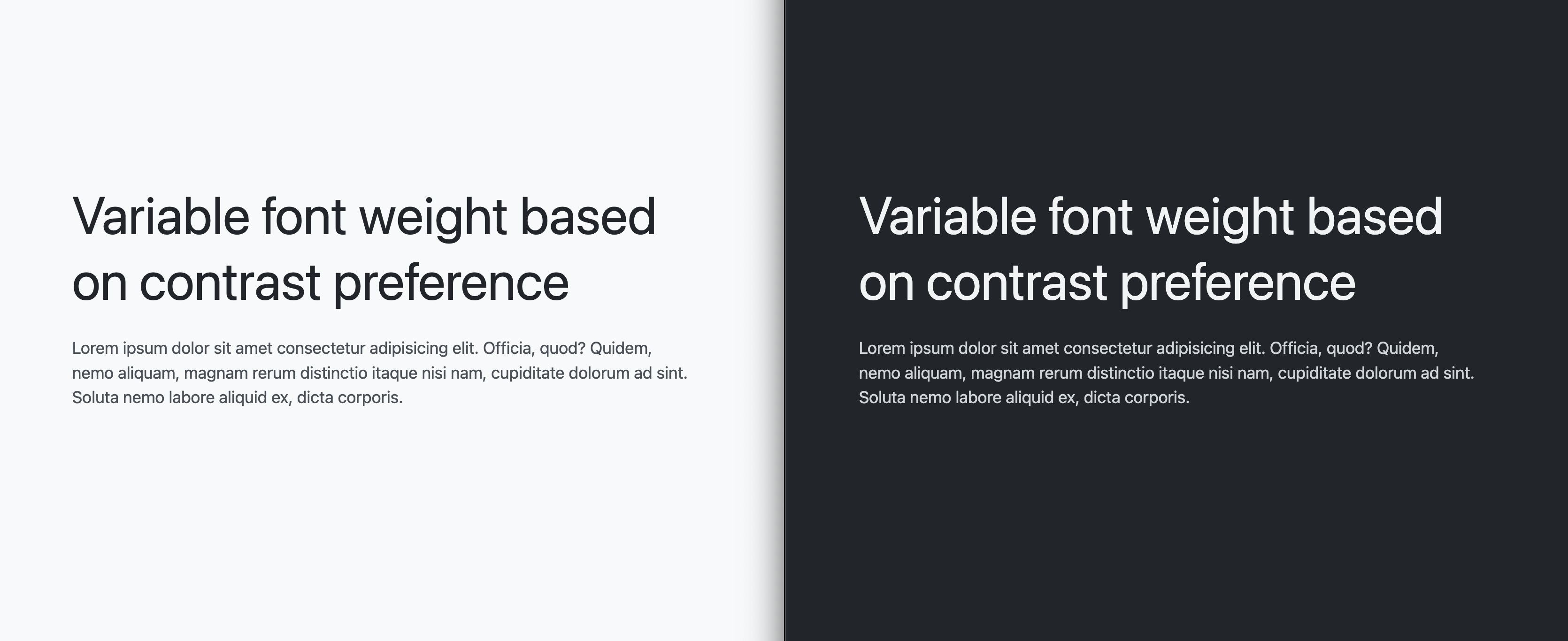 螢幕截圖預覽畫面,顯示目前為止的示範應用程式,包括深色和淺色主題。